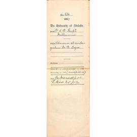 Dr Albert R Heupt - Melbourne - Admission as eundem gradum MB Degree