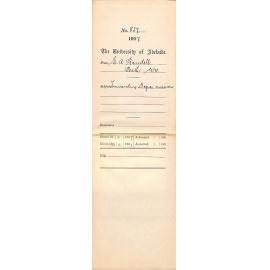 E A Randell - Perth Western Australia - Forwarding Degree Answers