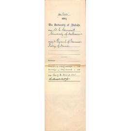 Walter Emerson Cornwall - University of Melbourne - Payment of Examiners Theory of Music