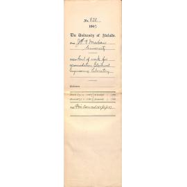 John Percival Vissing Madsen - University - Cost of work for accommodation Electrical Engineering Laboratory