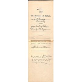 Fred W Russack - Roseworthy - Counting Biology and Geology for BA Degree