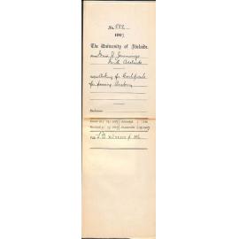 Miss Josephine Jennings - North Adelaide - Asking for Certificate for passing Anatomy