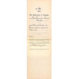 Good Samaritan Convent - Gawler - Asking particulars Music Exams 1908 and Rudiments
