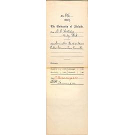 David Henry Hollidge - Unley Park - Nomination Reverend W A Moore Public Examinations Committee