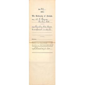 William Henry Rayner - Broken Hill - Requesting BA Degree be conferred in absentia