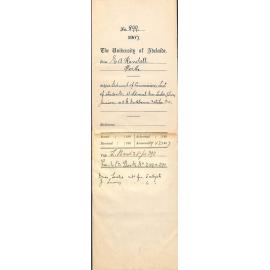 E A Randell - Perth - Statement of Commission List of Students Withdrawal Miss Leslie J Lawry Junior A E Nadebaum Status BA