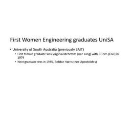 First woman engineering graduate