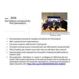 Oral Defence for PhD candidates at UniSA