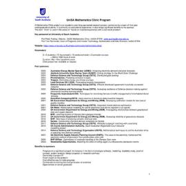 UniSA Mathematics Clinic information flyer