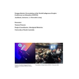 Proppa Stories: Presentation at WIPCE