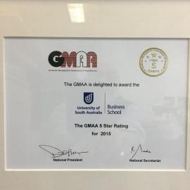 Graduate Management Association of Australia awards UniSA MBA 5 stars