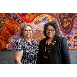 Leata Clarke and Vonda Last at the Unaipon Commemoration event 