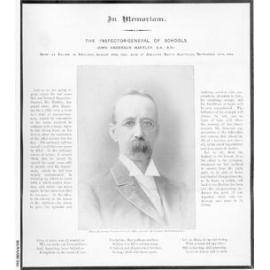 In Memorium: The Inspector General of Schools, John Anderson Hartley