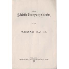 1878 - Calendar - Index and Appendix - University of Adelaide
