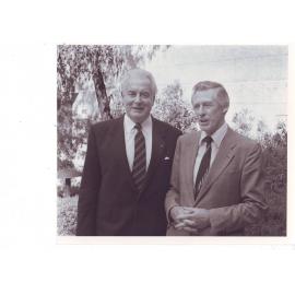 Gough Whitlam and Vice-Chancellor Donald Stranks, 1985