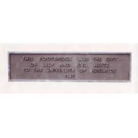University Footbridge Plaque