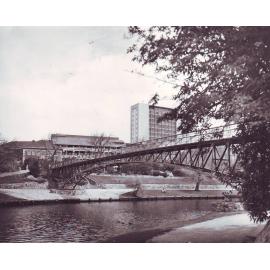 University Footbridge and River Torrens, c1974