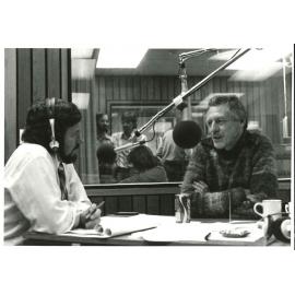 Keith Conlon Interviewing Vice-Chancellor Donald Stranks, c1985