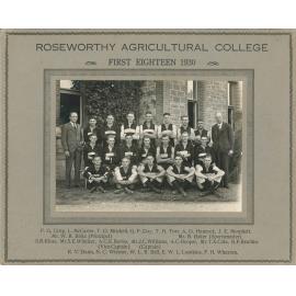 Football First Eighteen, Roseworthy Agricultural College, 1930
