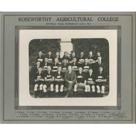 Football Team, Roseworthy Agricultural College, 1927 - Runners-Up ASFA