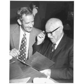 Professor Noel Thomas Flentje with Maurice Wolff Judell, 1974