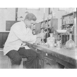 Dr Best in the Second Year Laboratory - Department of Chemistry, 1974
