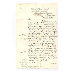 Agent General - London - Professor Edward Henry Rennie re explosives - TC Cloud order for apparatus - Date of Mr C Colendge Farr return