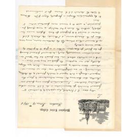 W H Fitchett - Victoria - to Dr William Barlow - Supporting application of his son for admission to Law Course with exemption from Lectures