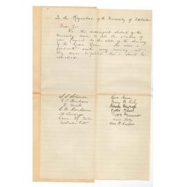 Miss Laura Margaret Fowler and 13 Other Lady Undergraduates - Complaint regarding smoky Chimney in Ladies room