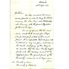Professor Frederick William Pennefather - Mr George John Robert Murray - Alterations in Statutes of the Stow Prize and Scholarship