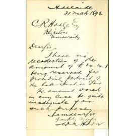 William Austin Horn - Adelaide - The Reserve of Stow Scholarship Money for Portrait