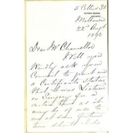 Dr William Gardner - 5 Collins Street Melbourne - Requests certificate