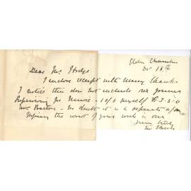 Miss Mabel Hardy - Eldon Chambers - King William Street Adelaide - Payment as Supervisor