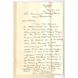 E F Turner - The University - Permission to Take Class School of Mines