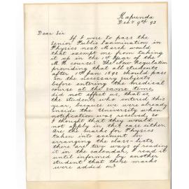 A B Nairn - Kapunda - Regarding Physics and Preliminary Examination for Medical Students etc