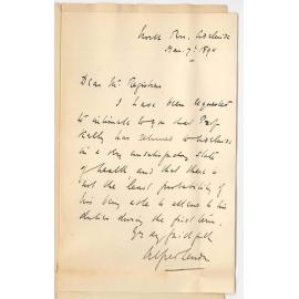 Dr Alfred Austin Lendon - North Terrace City - Professor Kelly returned but will not be able to resume lectures owing to ill health