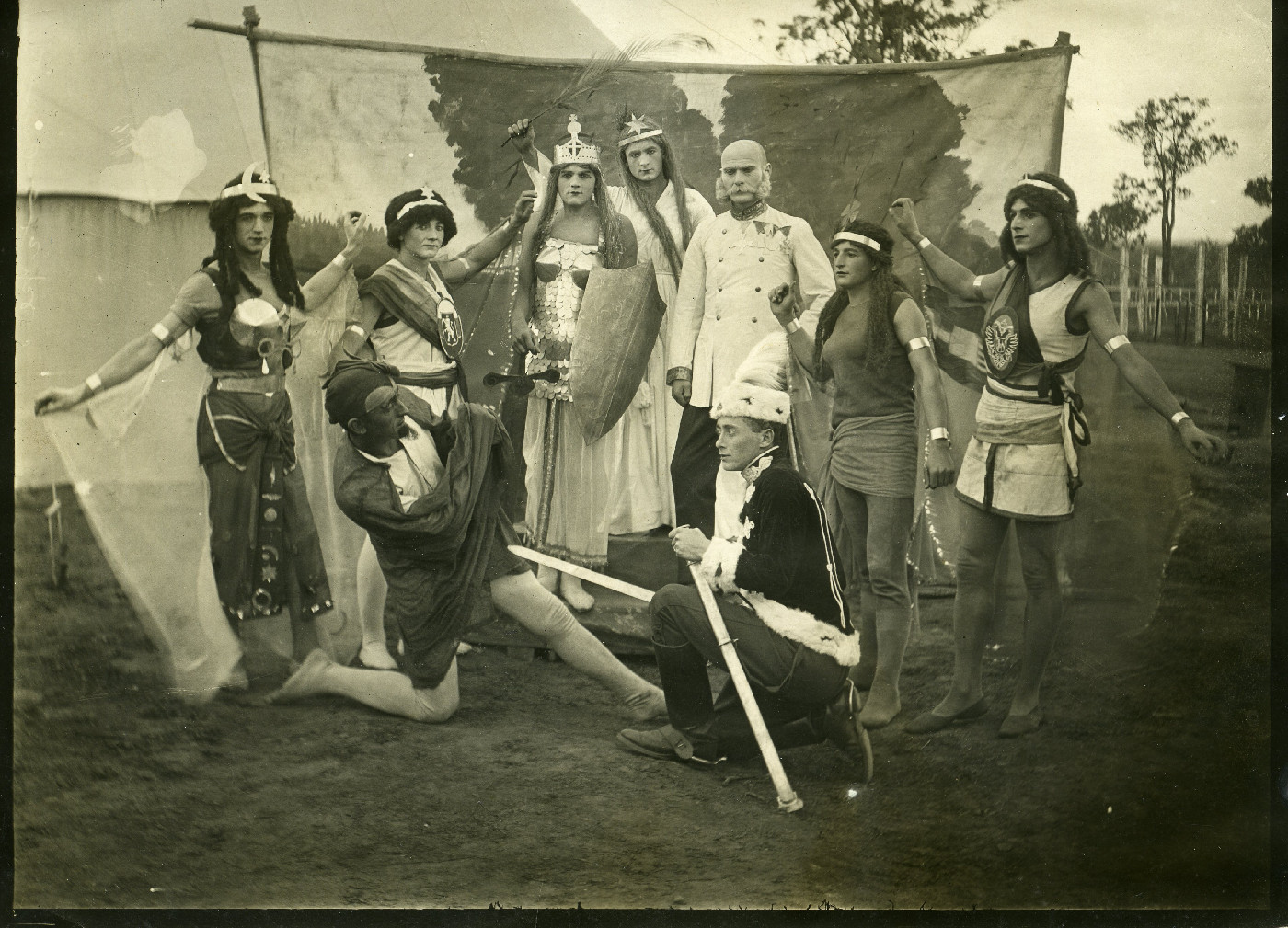 A group of inmates in costume. 