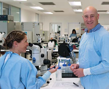 Associate Professor Jeremy Thompson and Melanie Sutton-McDowall in the Embryology Laboratory